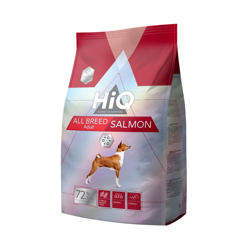 HiQ All Breed Adult Salmon сухой корм с лососем для собак всех пород 2.8 кг