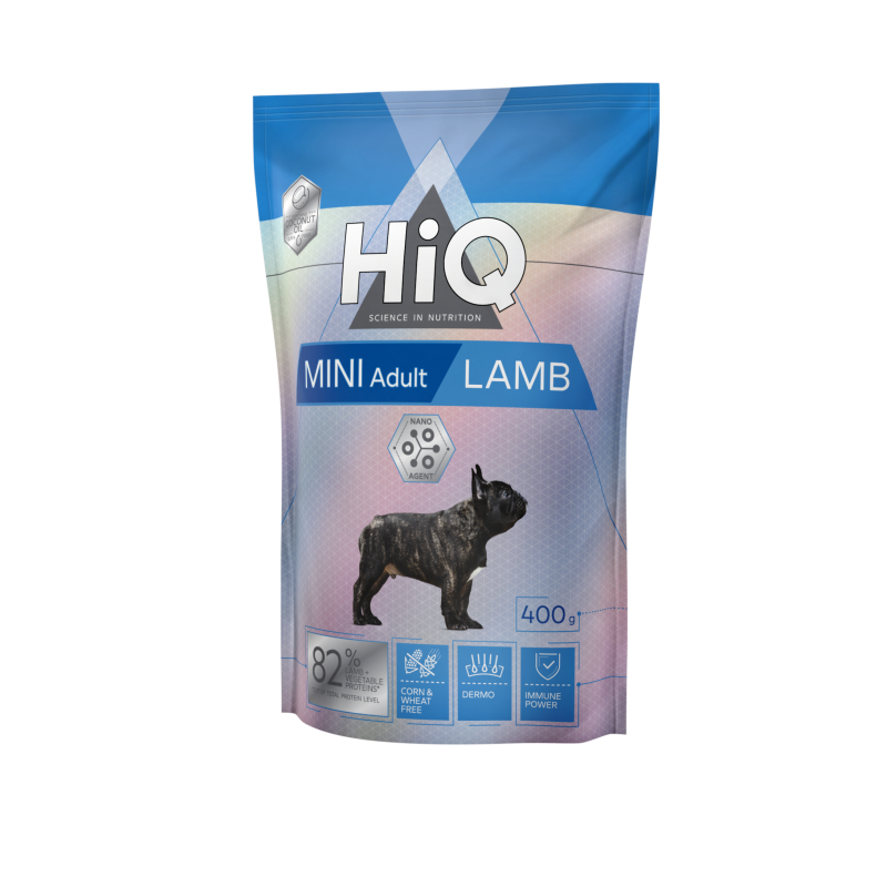 HiQ Mini Adult Lamb сухий корм з ягнятиною для собак малих порід 400 гр