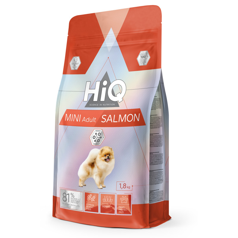 HiQ Mini Adult Salmon сухий корм з лососем для собак малих порід 1.8 кг