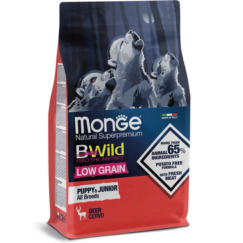 Monge BWild LG All Breeds Cervo Puppy and Junior сухий корм з олениною для цуценят, 15 кг
