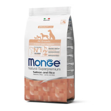 Monge Monoprotein Puppy and Junior All Breeds Salmone сухой корм с лососем для щенят, 15 кг