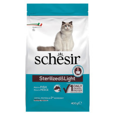 Schesir Cat Sterilized & Light сухой корм с рыбой для стерилизованных котов, 400 гр