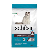 Schesir Cat Sterilized & Light сухой корм с рыбой для стерилизованных котов, 1.5 кг
