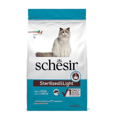 Schesir Cat Sterilized & Light сухой корм с рыбой для стерилизованных котов, 1.5 кг