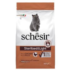 Schesir Cat Sterilized & Light сухий корм із куркою для стерилізованих котів, 400 гр