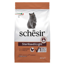 Schesir Cat Sterilized & Light сухой корм с курицей для стерилизованных котов, 400 гр
