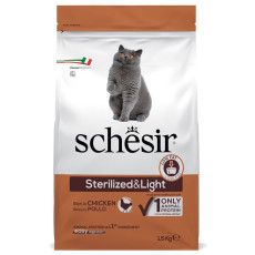 Schesir Cat Sterilized & Light сухий корм із куркою для стерилізованих котів, 1.5 кг