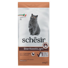 Schesir Cat Sterilized & Light сухий корм із куркою для стерилізованих котів, 10 кг