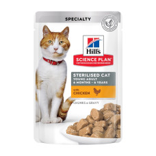 Hill's SP Feline Young Adult Sterilised Chicken влажный корм с курицей для стерилизованных котов, 85 гр