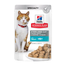 Hill's SP Feline Young Adult Sterilised Trout влажный корм с треской для стерилизованных котов 85 гр
