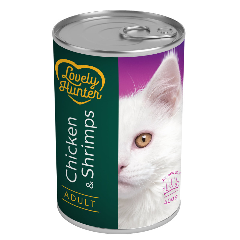 Lovely Hunter Adult Chicken and Shrimps влажный корм с курицей и креветками для котов 400 гр