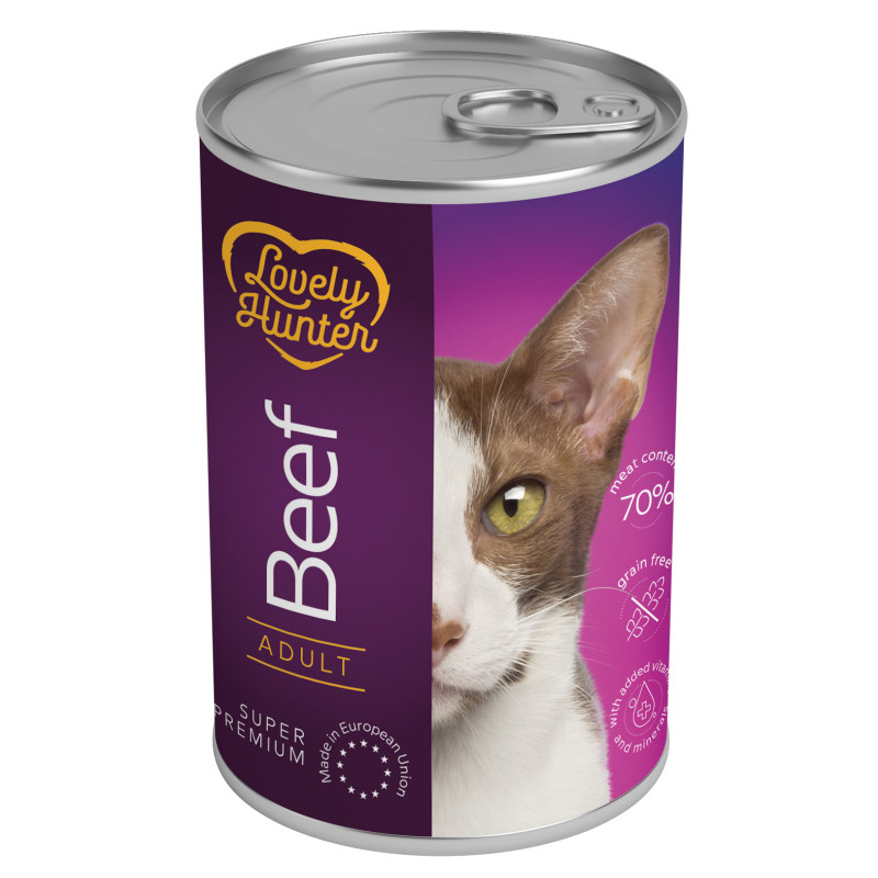 Lovely Hunter Adult with beef влажный корм с говядиной для котов 400 гр