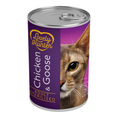 Lovely Hunter Sterilised Chicken and Goose вологий корм з куркою та м'ясом гусака для стерилізованих котів 400 гр