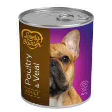 Lovely Hunter Adult Poultry and Veal вологий корм з м'ясом птиці та телятиною для дорослих собак 800 гр