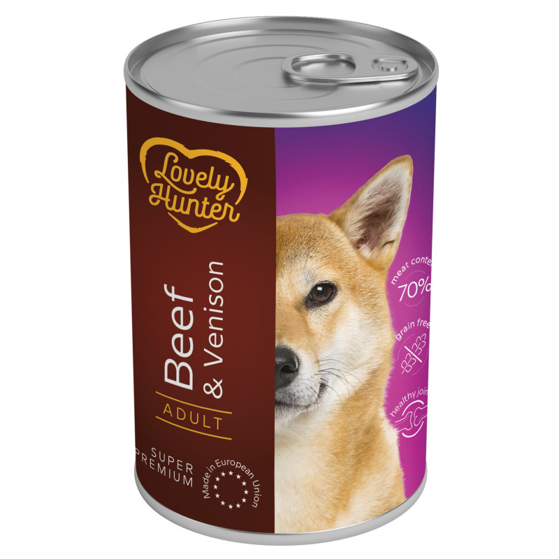 Lovely Hunter Adult with Beef and Venison влажный корм с говядиной и олениной для собак 800 гр