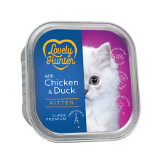 Lovely Hunter Kitten with Chicken and Duck влажный корм с уткой и курицей для котят 85 гр