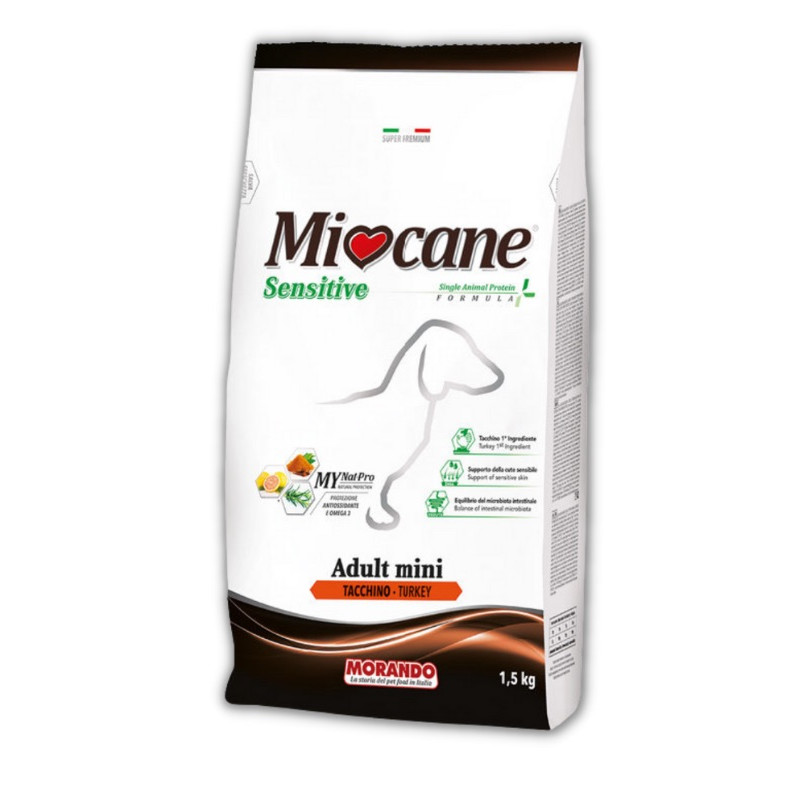 Morando MioCane Mini Sensitive Turkey Monoprotein сухой корм с индейкой для взрослых собак мелких пород 1.5 кг