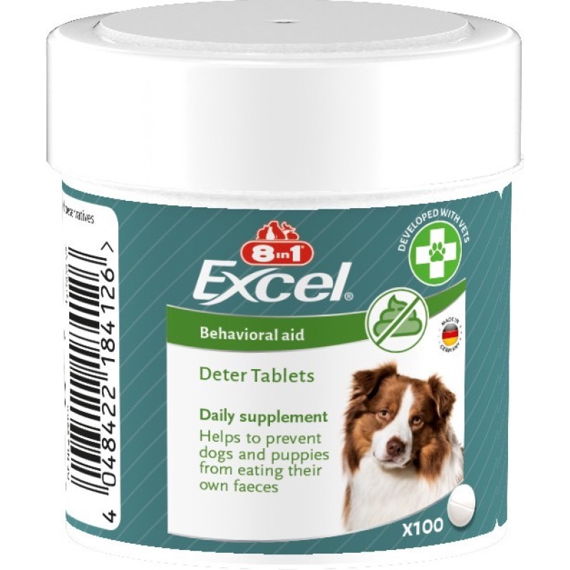 8in1 Excel Deter добавка при копрофагии у собак, 100 табл