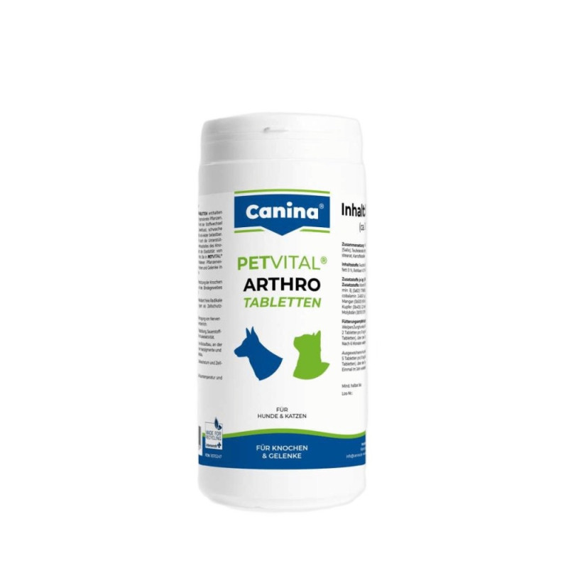 Canina Petvital Arthro Tabletten вітаміни для здоров'я суглобів у собак та котів, 1000 табл
