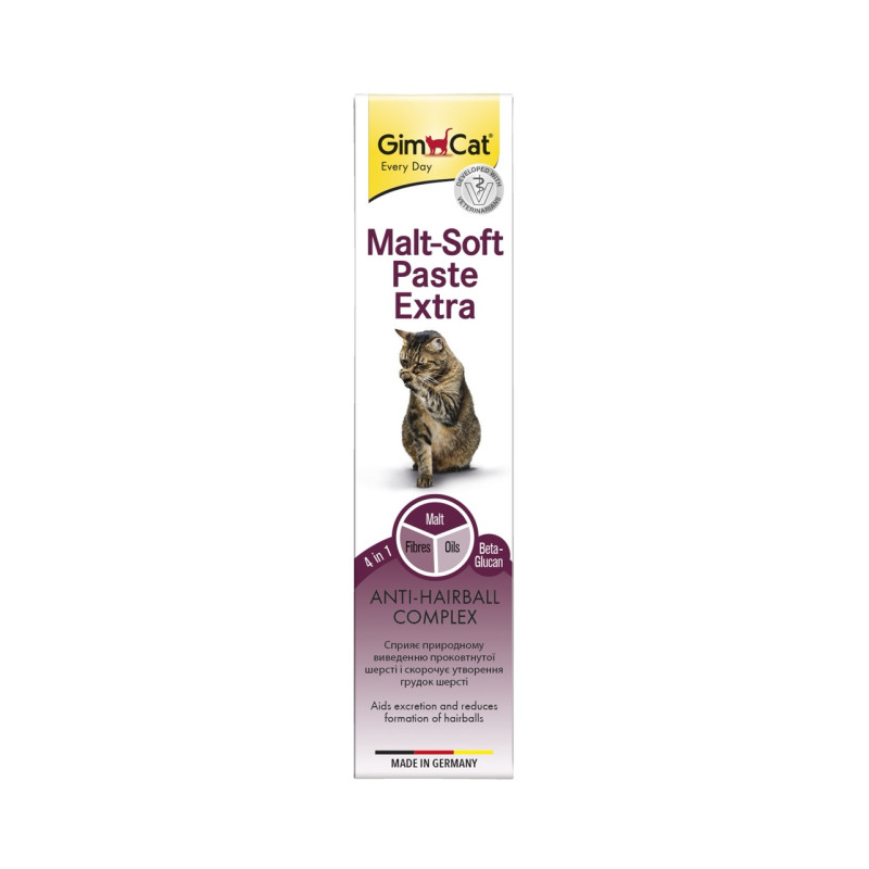 GimCat Malt-Soft Extra мальт-паста для вывода шерсти из желудка кошек, 100 гр