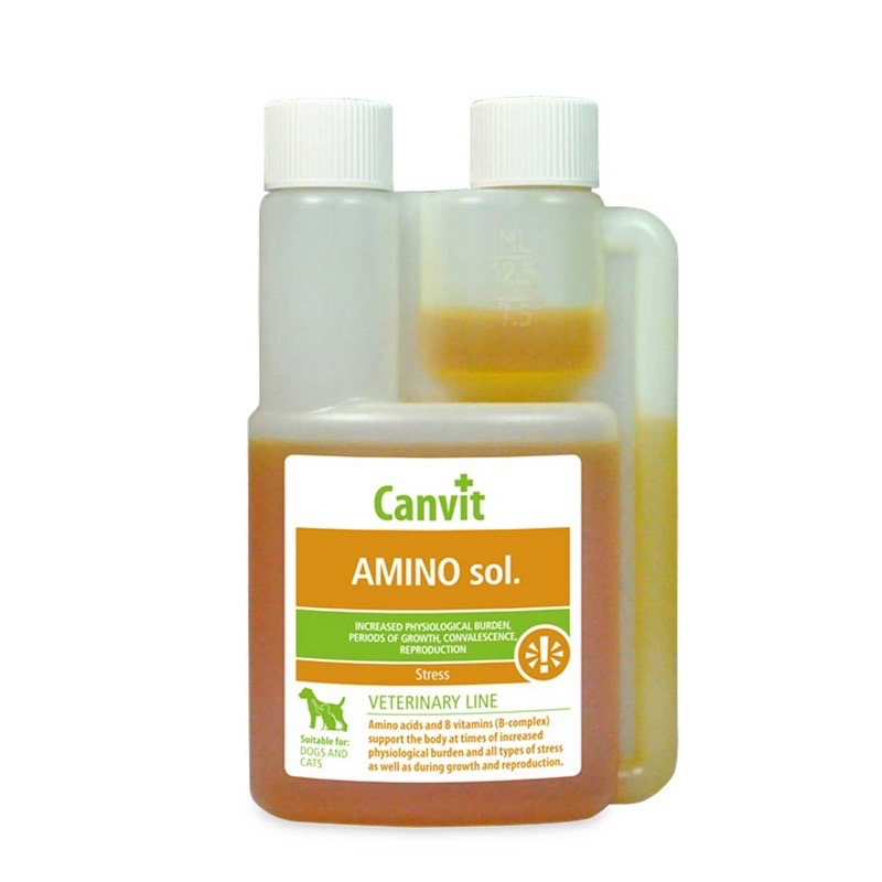 Canvit Amino Sol витамины с аминокислотами для кошек, собак, лошадей, 250 мл