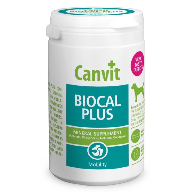 Canvit Biocal Plus витамины для здоровья зубов и костей у собак, 230 гр