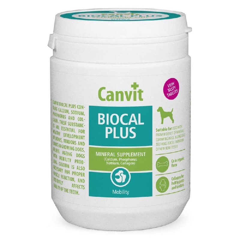 Canvit Biocal Plus витамины для здоровья зубов и костей у собак, 500 гр