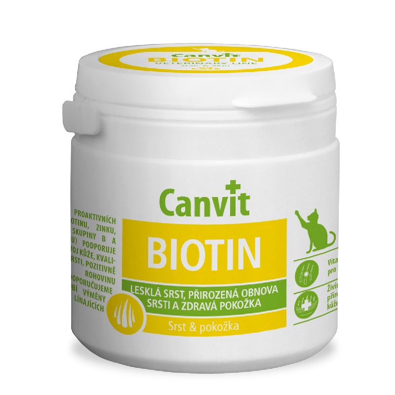 Canvit Biotin Cat витамины для здоровья кожи и шерсти у кошек 100 гр