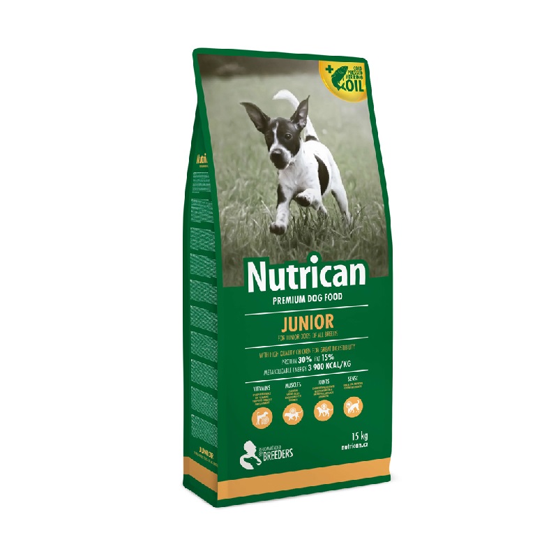 Nutrican Junior сухой корм с курицей для щенят и юниоров мелких и средних пород 15 кг