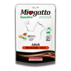 Morando Miogatto Sensitive Monoprotein Turkey влажный корм с индейкой для котов 85 гр