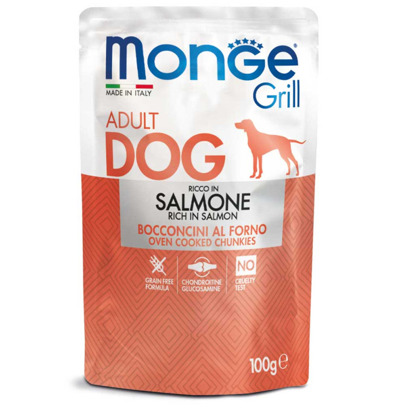 Monge Dog Wet GRILL Salmone влажный корм с лососем для взрослых собак 100 гр
