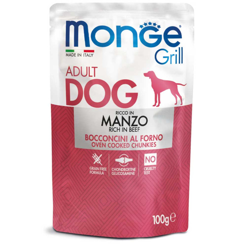 Monge Dog Wet GRILL Manzo влажный корм с говядиной для взрослых собак 100 гр