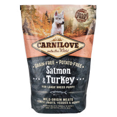 Carnilove Puppy Large Breed Salmon and Turkey сухий корм з лососем та індичкою для цуценят великих порід, 1.5 кг