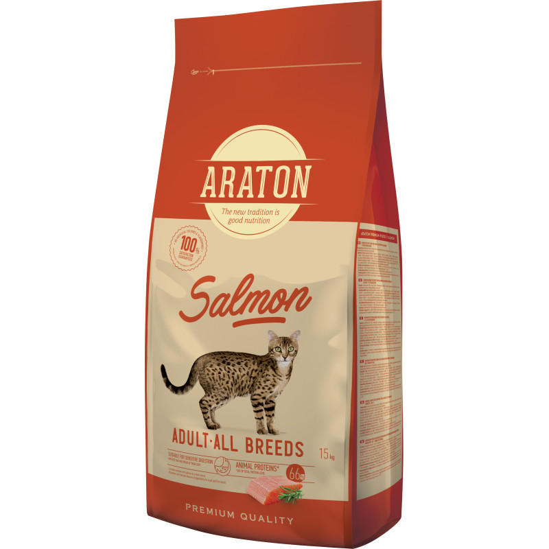 Araton Salmon Adult All Breeds сухий корм з лососем для котів 15 кг