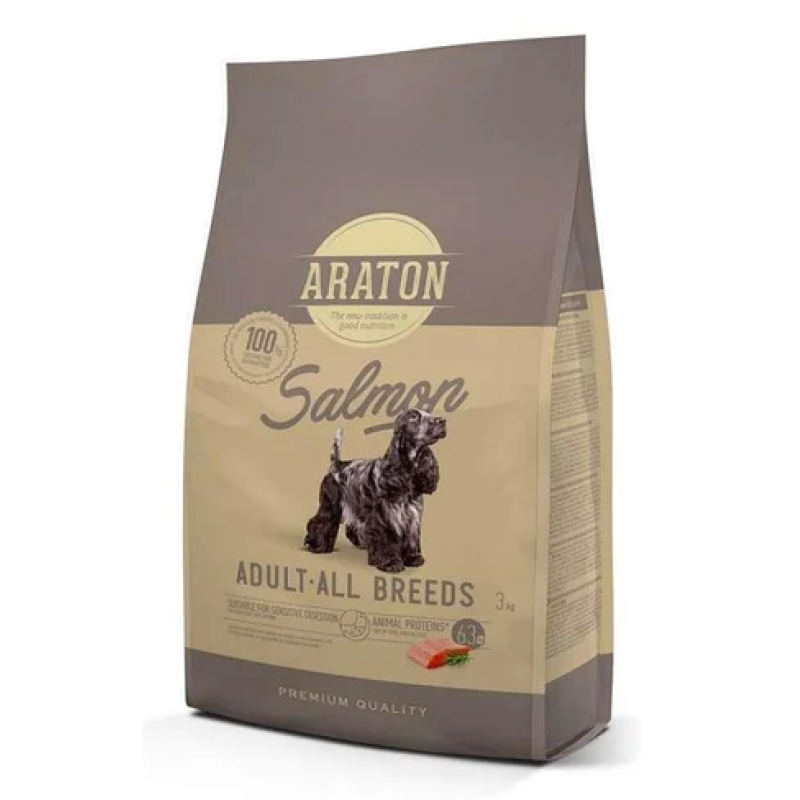 Araton Salmon Adult All Breeds сухой корм с лососем для собак всех пород 3 кг