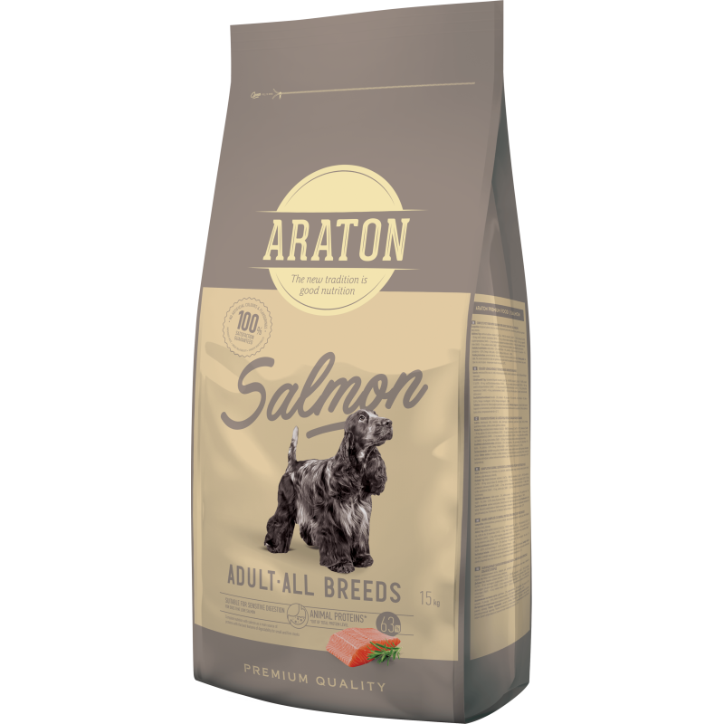 Araton Salmon Adult All Breeds сухой корм с лососем для собак всех пород 15 кг