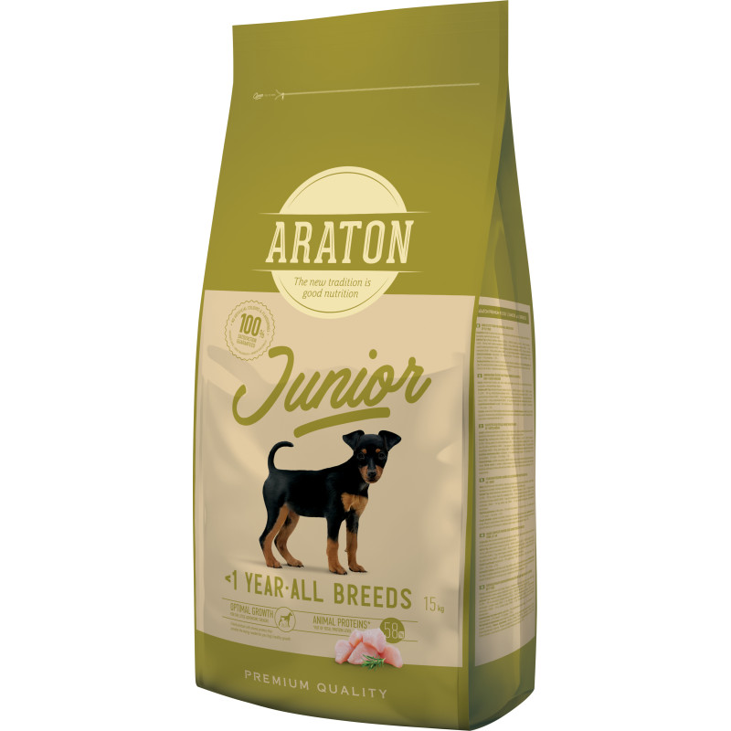 Araton Junior All Breeds сухой корм для щенков всех пород 15 кг