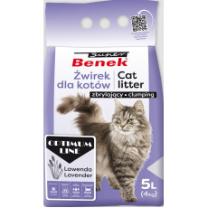 Super Benek Optimum Line Lavender бентонітовий наповнювач для котячого туалету з ароматом лаванди 5 л