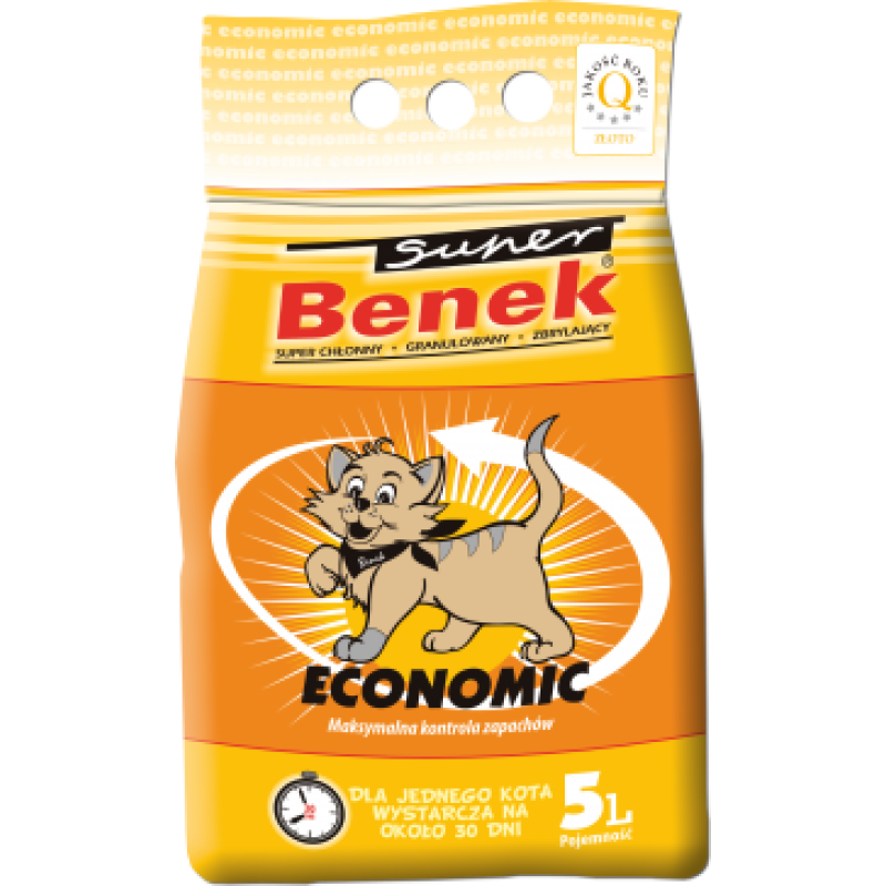 Super Benek Econom Line Natural бентонітовий наповнювач для котячого туалету без запаху 5 л