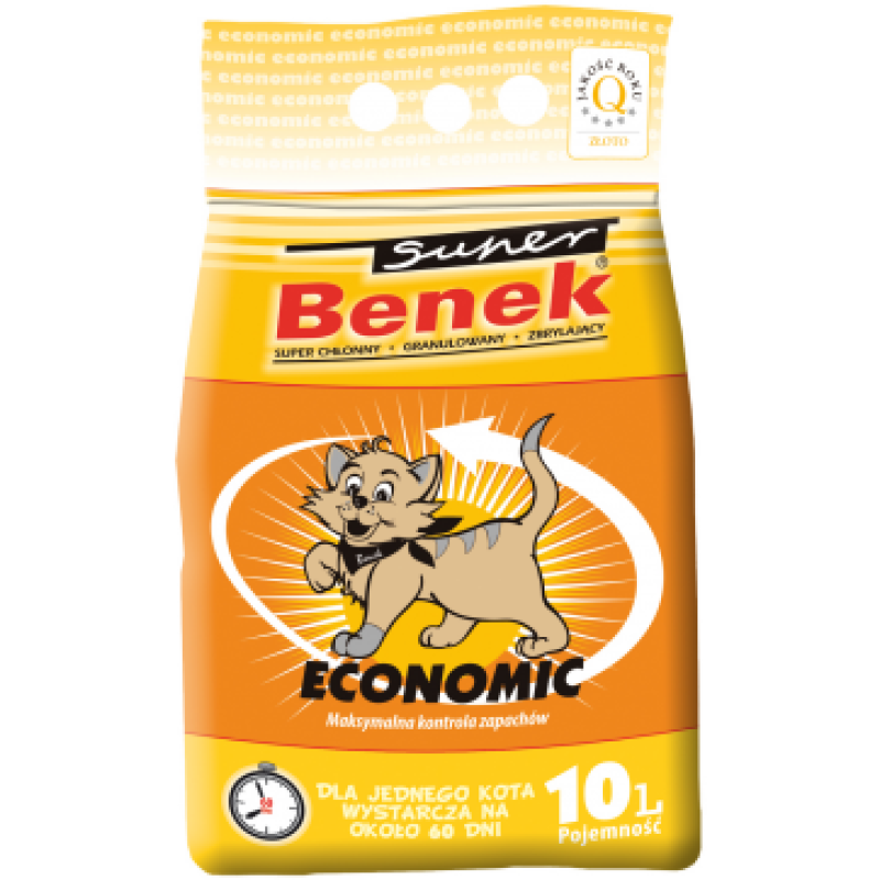 Super Benek Econom Line Natural бентонітовий наповнювач для котячого туалету без запаху 10 л