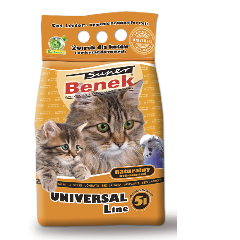 Super Benek Universal Line Natural бентонітовий наповнювач для котячого туалету без запаху 5 л