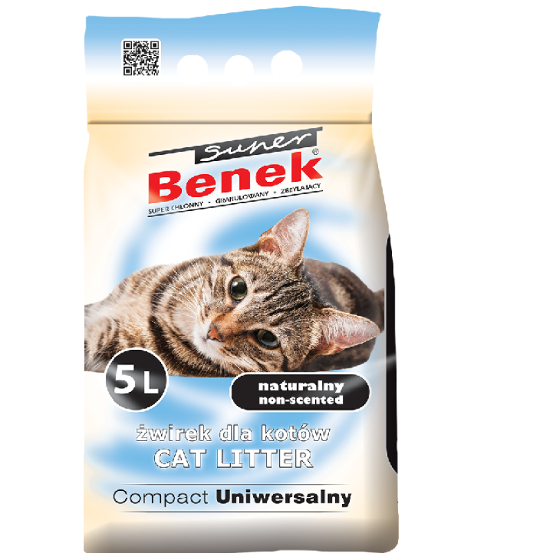 Super Benek Compact Line Universal бентонитовый наполнитель для кошачьего туалета без запаха 5 л