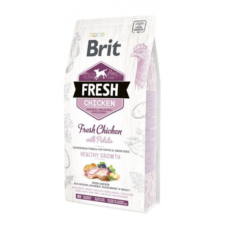 Brit Fresh Chicken with Potato Puppy Healthy Growth сухой корм с курицей для щенят, 12 кг
