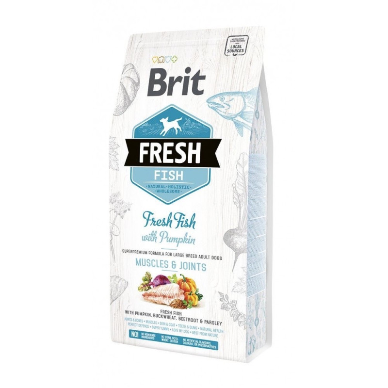 Brit Fresh Fish with Pumpkin Adult Large Muscles & Joints сухой корм с рыбой для собак, 2.5 кг