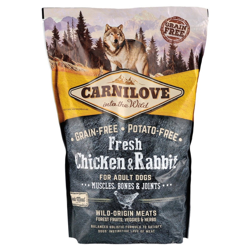 Carnilove Fresh Chicken And Rabbit For Adult Dogs сухой корм с курицей и кроликом для собак, 1.5 кг
