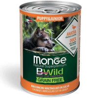 Monge BWild GF Puppy & Junior Anatra вологий корм з качкою для цуценят, 400 гр