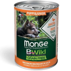 Monge BWild GF Puppy & Junior Anatra влажный корм с уткой для щенят, 400 гр