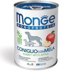 Monge Dog Wet Fruit Monoprotein Coniglio con Mela вологий корм монопротеїновий з кроликом та яблуками для собак усіх порід 400 гр
