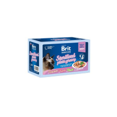 Brit Premium Delicate Fillets in Gravy Family Plate Sterilised набір вологого корму для стерилізованих котів, 12 шт х 85 гр