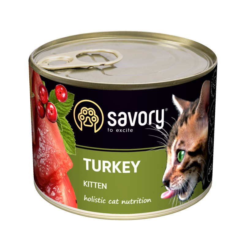 Savory Kitten Turkey влажный корм с индейкой для котят 200 гр